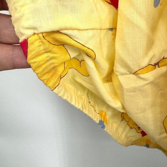 Vtg Disney Winnie the Pooh Crib/Toddler Fitted Bed Sheet Yellow Fabric Material - Picture 5 of 7